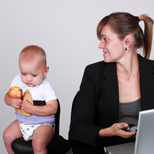 תמונה של אם חד הורית מודאגת מאזנת בין עבודתה לבין חובות הטיפול בילדים